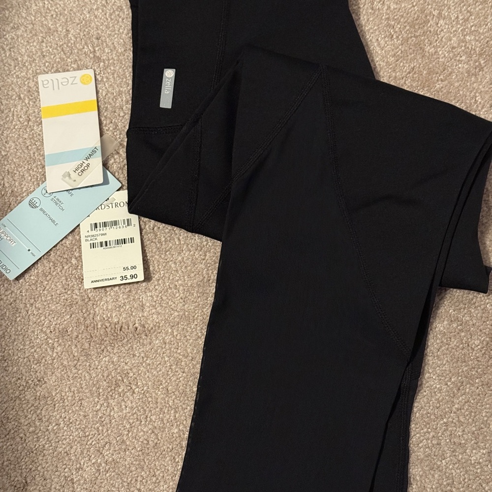 Zella high waist crop leggings with mesh cutout